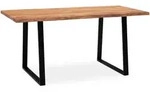 ESSTISCH Massivholz Metall Trapezgestell Baumkante Rechteckig, Akazie 140x80x76 cm