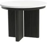 ESSTISCH Prestige runder Design-Tisch, ausziehbar &Oslash; 120&ndash;200 cm, Wei&szlig;+schwarze