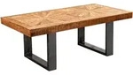 COUCHTISCH Mango Massivholz in Braun, Industrial Design, 105x40x55 cm