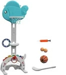 KINDER-BASKETBALLKORB HDPE Blau Grau Wei&szlig;