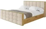 POLSTERBETT mit Bettkasten, Fu&szlig;teil und Lattenrost, Boxbett mit Matratze H3/H4...