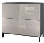 KOMMODE Rova Sandgrau Hochglanz