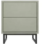 NACHTTISCH Giana mit 2 Schubladen, 43 cm, Eukalyptusfarbe