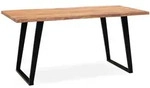 SCHREIBTISCH Massivholz Baumkante mit U-Gestell, Akazie 120x60x76 cm