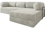 ECKSOFA ETERA modulares Boneless Sofa mit Schlaffunktion Hellgrau Cordstoff