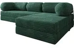 ECKSOFA ETERA modulares Boneless Sofa mit Schlaffunktion Gr&uuml;n Cordstoff