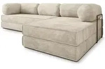 ECKSOFA ETERA modulares Boneless Sofa mit Schlaffunktion Creme Cordstoff
