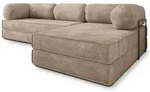 ECKSOFA ETERA modulares Boneless Sofa mit Schlaffunktion Beige Cordstoff