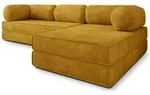 ECKSOFA ETERA modulares Boneless Sofa mit Schlaffunktion Gelb Cordstoff