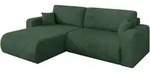 ECKSOFA mit Schlaffunktion Ottomane Links BERY-L 276x193x88 Gr&uuml;n Cord