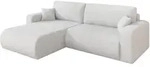 ECKSOFA mit Schlaffunktion Ottomane Links BERY-L 276x193x88 Wei&szlig; Boucl&eacute;