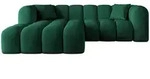 ECKSOFA Ottomane Links OLEA-L1 - 231x173x74 cm Dunkelgr&uuml;n