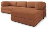 ECKSOFA KELI modulares Boneless Sofa mit Schlaffunktion Orange Boucle-Stoff