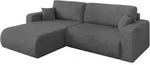 ECKSOFA mit Schlaffunktion Ottomane Links BERY-L 276x193x88 Dunkelgrau Cord