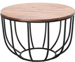 COUCHTISCH Sheesham Massivholz Industrial Design 60x39x60 cm