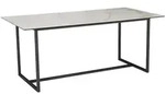 ESSTISCH Keramik Glas Metall Rechteckig Marmoroptik Gro&szlig;, Wei&szlig; 180x90x76 cm