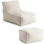SITZSACK Boucl&eacute; Doze mit Hocker