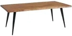 COUCHTISCH Sheesham Massivholz Baumkante 110x60x40 cm mit Metall-Gestell