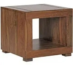 COUCHTISCH Dunkelbraun Massivholz Sheesham 50cm Landhaus-Stil