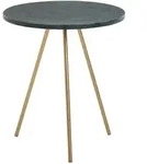 BEISTELLTISCH &ndash; Echter Marmor Gr&uuml;n Metall Gold 38x38x44 cm