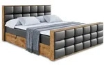 BOXBETT mit Matratze H4 und Lattenrost - LOLLI2-Z - 180x200 - Schwarz Kunstleder