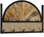 WANDGARDEROBE Mango Massivholz Rattan Modern 53x40x7,5 cm mit Wiener Geflecht und