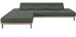 ELEKTRISCHES ECKSOFA Links MONA 316x205x85 Gr&uuml;n Velours
