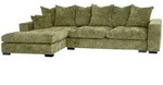 ECKSOFA Dahlia mit Schlaffunktion und Bettkasten in L-Form Links - Gr&uuml;n Chenille