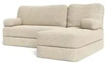 ECKSOFA SABI modulares Boneless Sofa mit Schlaffunktion Creme Boucle-Stoff