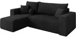 ECKSOFA mit Schlaffunktion Ottomane Links SENO-L 249x139x85 Schwarz Velours