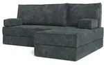 ECKSOFA NOTIA modulares Boneless Sofa mit Schlaffunktion Grau Cordstoff