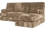 ECKSOFA NOTIA modulares Boneless Sofa mit Schlaffunktion Beige Cordstoff