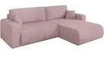 ECKSOFA mit Schlaffunktion Ottomane Rechts BERY-L 276x193x88 Rosa Cord