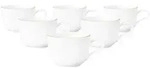 MILCHKAFFEETASSEN Liberty Goldrand wei&szlig;-gold 380 ml 6er Set