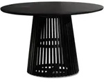 ESSZIMMERTISCH &ndash; Rund Mango Massivholz 120x120x77 cm Schwarz Gittergestell