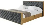 POLSTERBETT mit Bettkasten, Fu&szlig;teil und Lattenrost, Boxbett mit Matratze H3/H4...