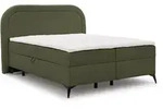 BOXBETT Sonna 180/200 cm Gr&uuml;n Boucl&eacute;-Stoff mit abgerundetem Kopfteil und mit