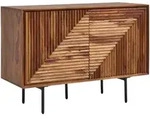 SIDEBOARD &ndash; Massivholz/Metall, 100x71x40 cm, 2 T&uuml;ren, modern