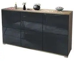 SIDEBOARD Rova Schwarz Hochglanz