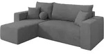 ECKSOFA mit Schlaffunktion Ottomane Links SENO-L 249x139x85 Grau Velours