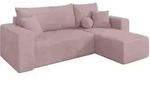 ECKSOFA mit Schlaffunktion Ottomane Rechts SENO-L 249x139x85 Rosa Cord