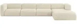 ECKSOFA Ottomane Rechts MIRA-L3 409x179x70 Creme Velours