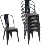 STUHL HOLZ-SITZFL&Auml;CHE Schwarz 6er-Set