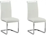 ESSZIMMERSTUHL 2er-Set Kunstleder Wei&szlig; Greedin