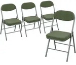 KLAPPSTUHL 4er Set Polyester Stahl Gr&uuml;n