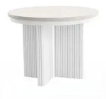 ESSTISCH Prestige runder Design-Tisch, ausziehbar &Oslash; 120&ndash;200 cm, Kaschmir+wei&szlig;e