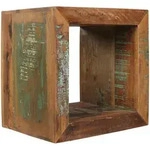 BEISTELLTISCH &ndash; Massivholz Braun 45x45x35 cm mit Ablage