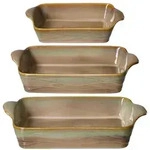 AUFLAUFFORMEN-SET ECKIG Tortosa braun 3-tlg.
