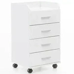 ROLLCONTAINER 4 Schubladen Modern Mit Rollen, Wei&szlig; 40x33x71 cm