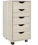 ROLLCONTAINER &ndash; Sonoma MDF, 33x64x38 cm, 5 Schubladen, Rollen, modern